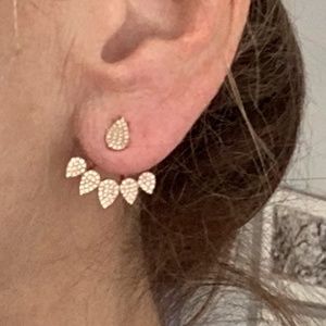 Jennifer Miller Rose Gold and Diamond Pave earrings